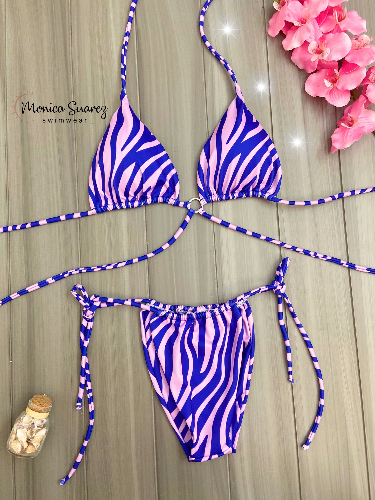 Bikini cebra morado