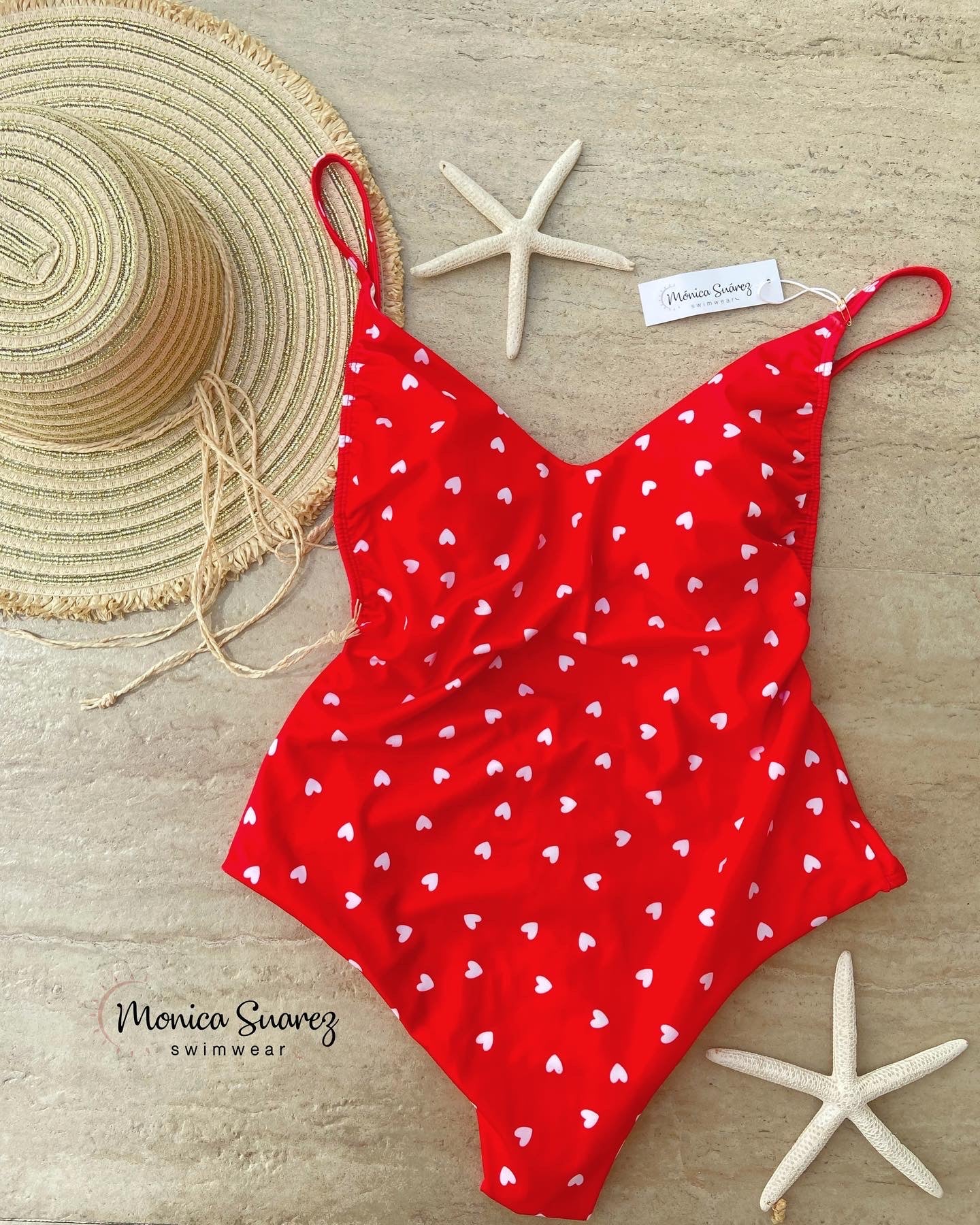 Enterizo corazones rojos - Trajes de baño en Colombia