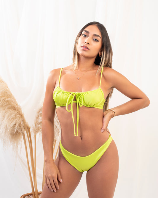 Set Verde Lima Satinado + Salida - Trajes de baño en Colombia