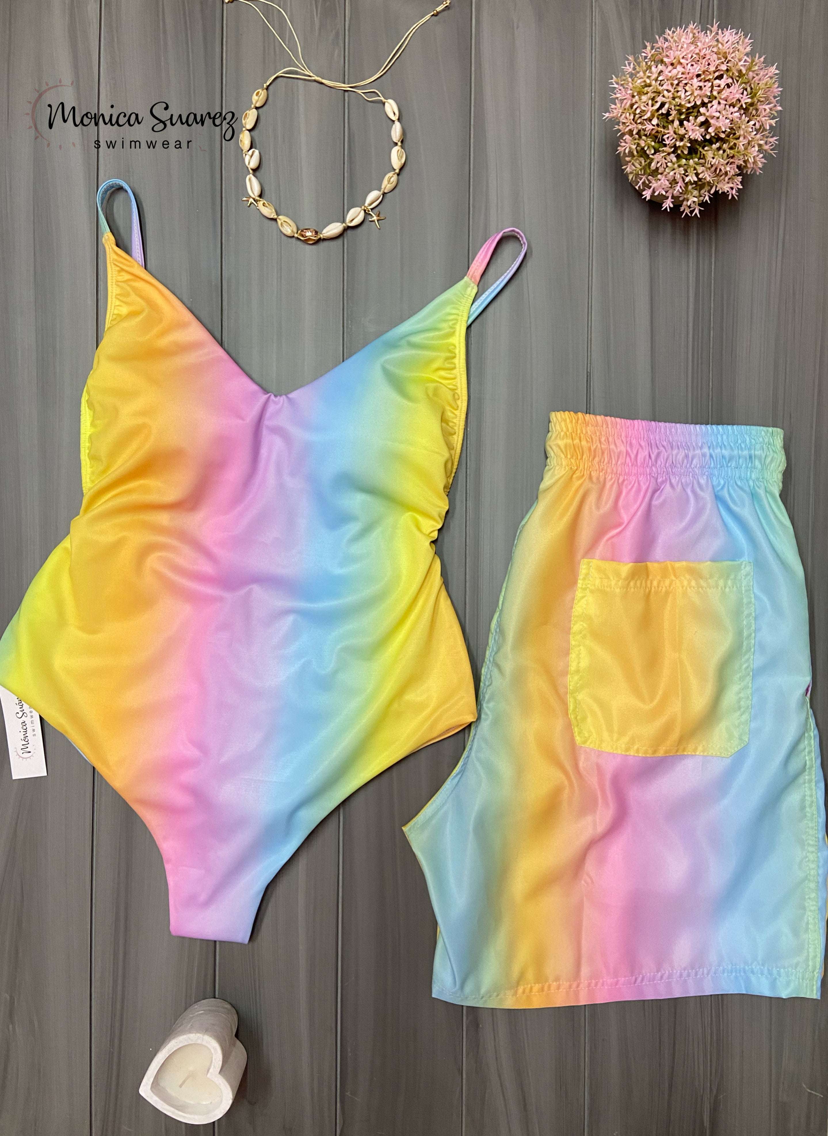 Duo tie dye arco iris